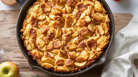 Deze appelcake uit de pan, klaar in 10 minuten, verwent het hele gezin zonder oven.